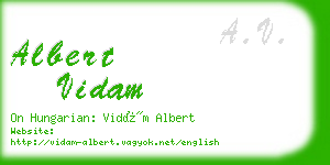 albert vidam business card